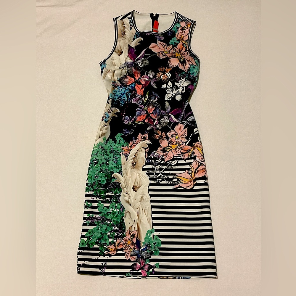 Clover Canyon Floral Discs Neoprene Dress XS